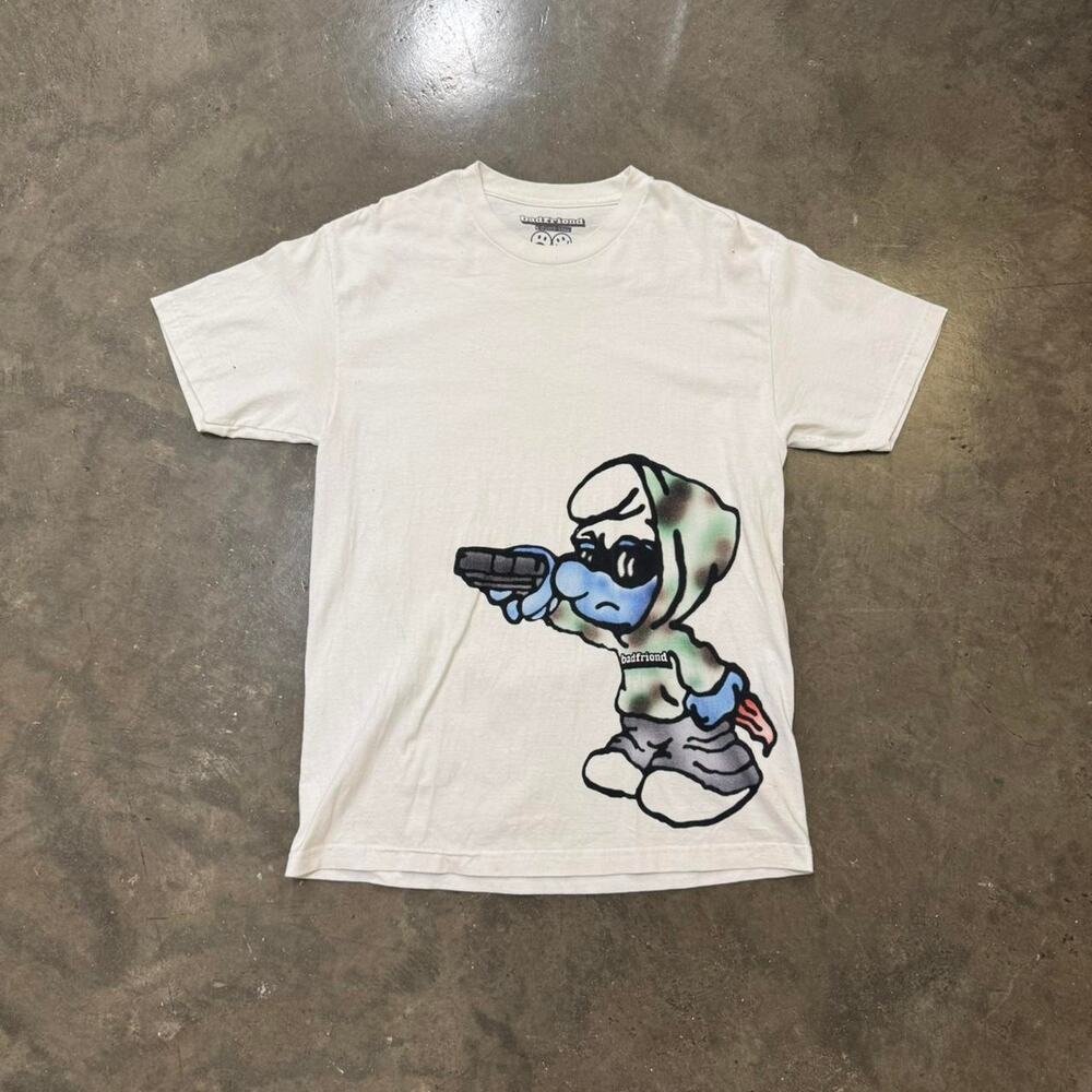 Bad friend smurf white tee